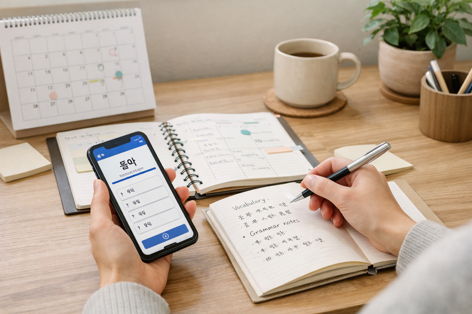 Korean study routine